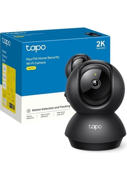 TP-Link Tapo C211 2k 3mp Yatay ve Dikey Ev Güvenliği Wi-Fi Kamerası + Kioxia 64GB Exceria Micro Sdxc