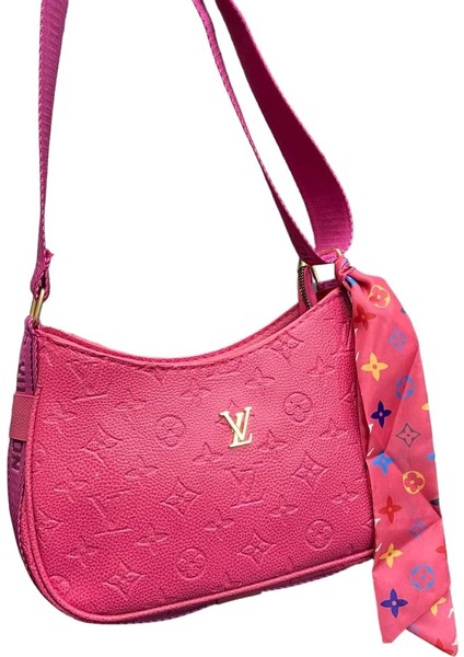 Lv Model Fularlı Omuz ve Çapraz Kadın Çantası