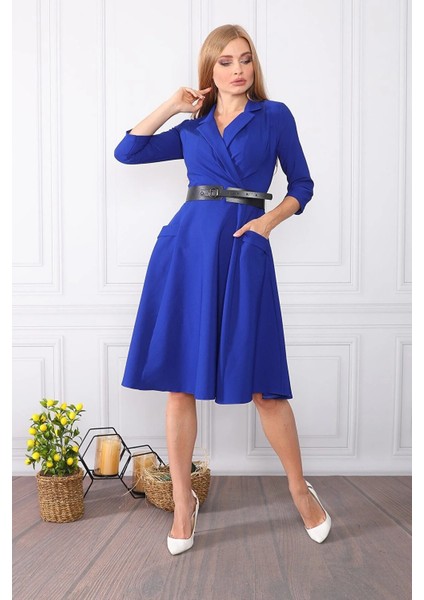 Element's Kadın Kruvaze Yaka Cep ve Yaka Detaylı Elbise ETS475695 fiyatları