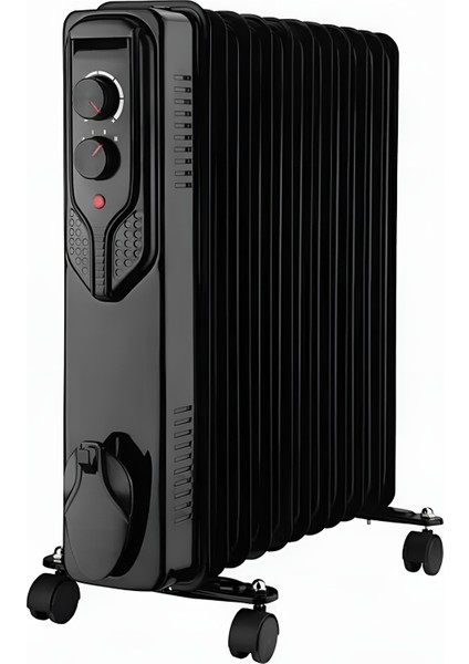 Voltomat Termostatlı 2500 W 11 Dilim Yağlı Radyatör Siyah