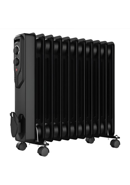 Voltomat Termostatlı 2500 W 11 Dilim Yağlı Radyatör Siyah