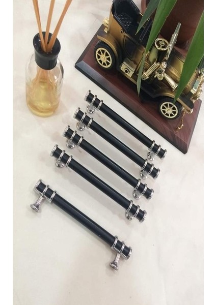 Sümbül Siyah Krom Mobilya Dolap Çekmece Kulpları 160mm 24 Adet