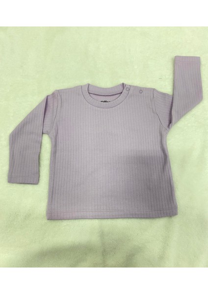 Tiffany Sweatshirt Raporlu Basic Theme Lila