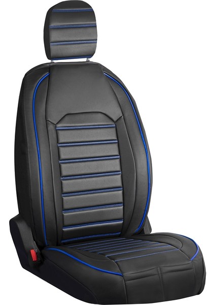 renault Megane 3 Uyumlu Ön Arka 5 Li Set Yarı Deri Kuveyt Serisi Oto Koltuk Kılıfı Siyah Mavi Renk fırsatları