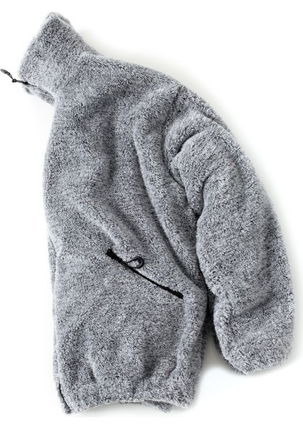 Gri Oversize Peluş Ceket