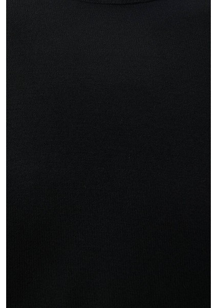 M0710127-900-Fw Boğazlı Kazak Siyah Erkek Kazak indirimleri