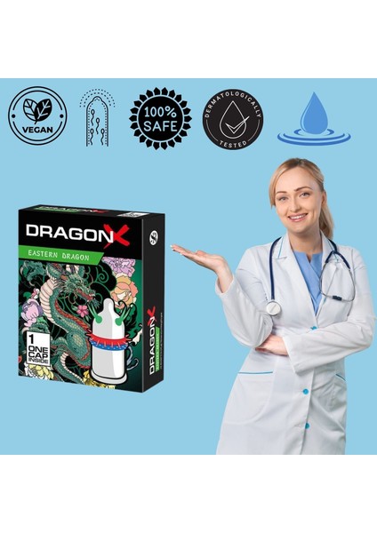 Tırtıklı ve Geciktiricili Özel Dış Uyarımlı Prezervatif Dragon Eastern Condom