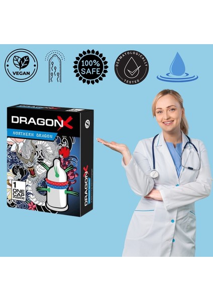 ada marketing Tırtıklı ve Geciktiricili Özel Dış Uyarımlı Prezervatif Dragon Western Condom