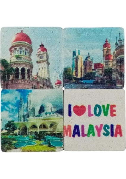 Malezya Temalı Dörtlü Taş Magnet