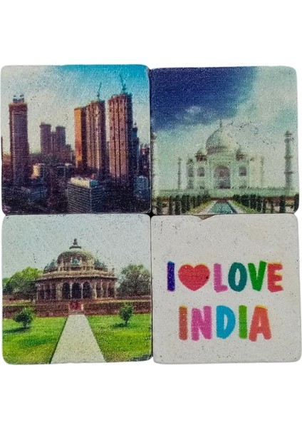 Hindistan Temalı Dörtlü Taş Magnet