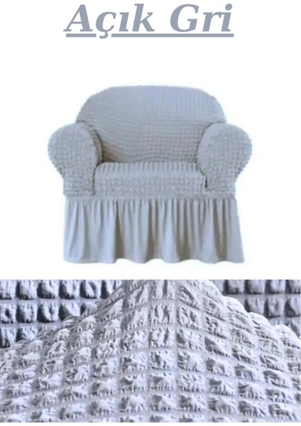 Bürümcük Tek Kişilik Koltuk Örtüsü. Etekli Streç Esnek Lastikli Berjer Kılıfı