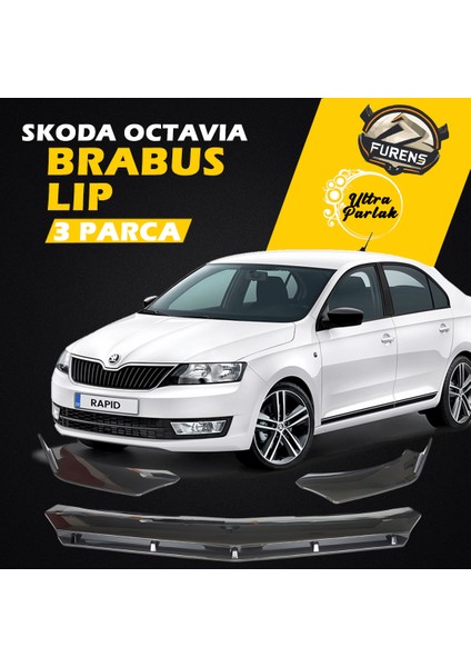 Skoda Octavia 2013-2020 Uyumlu Brabus Ön Lip 3 Parça Kanatlı Lip fiyatları