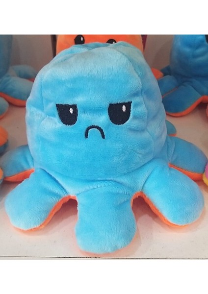 Mod Değiştiren Ahtapot Peluş Yastık Mavi