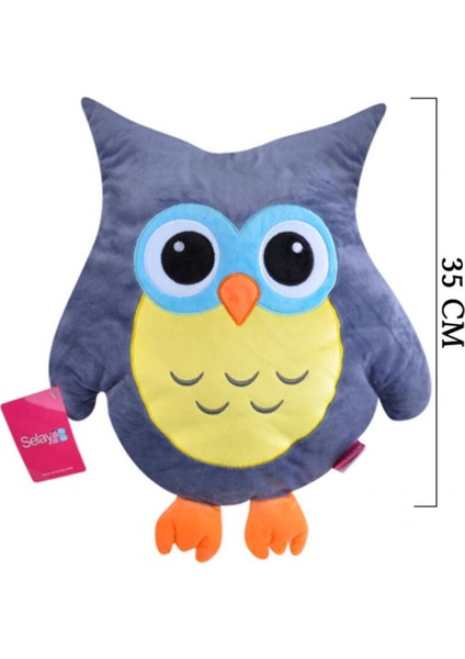 Baykuş Figürlü 35 cm Yastık