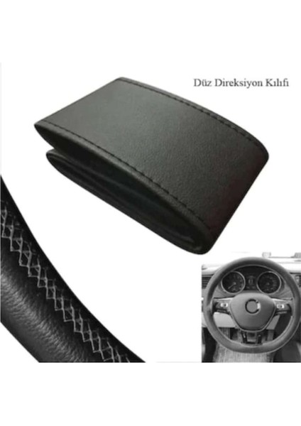 Focus 2 Uyumlu Deri Direksiyon Kılıfı Kaliteli Dikmeli Siyah