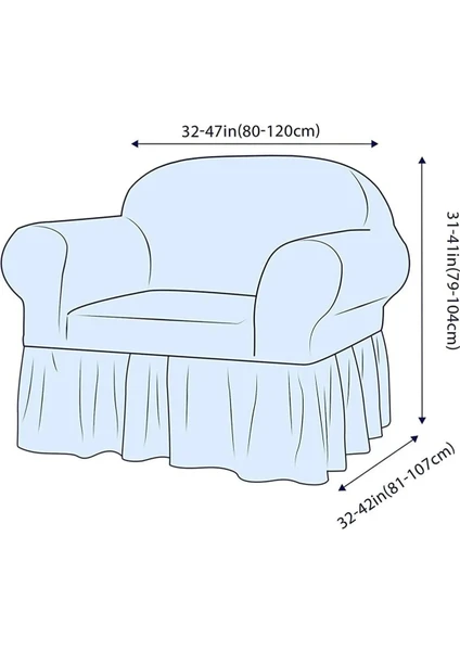 Bürümcük Tek Kişilik Koltuk Örtüsü. Etekli Streç Esnek Lastikli Berjer Kılıfı