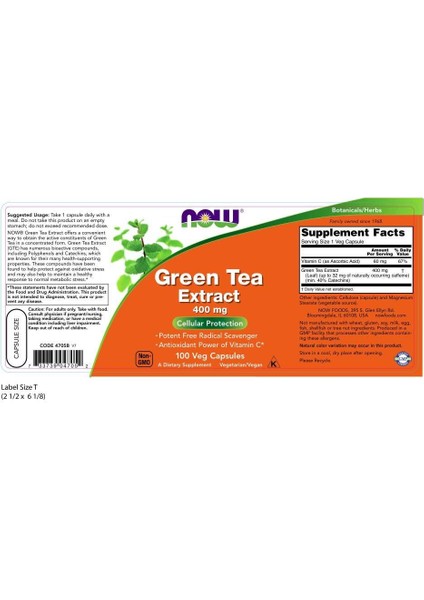 Green Tea Extract 400 Mg 100 Kapsül fiyatları