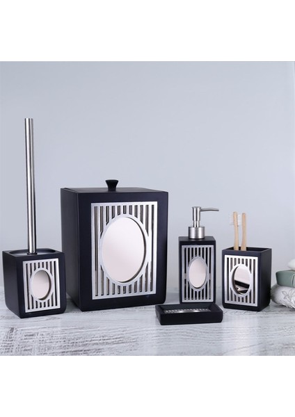 Glamour Banyo Seti Siyah-Gümüş fiyatları