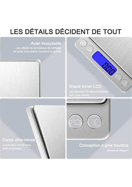 500G/0.01G Hassas Terazi, Mutfak Terazisi/cep Terazisi/takı Terazisi, Yüksek Hassasiyetli Elektronik Terazi, Arkadan Aydınlatmalı LCD Ekran, Dara ve Pcs Fonksiyonu (Yurt Dışından) fiyatları