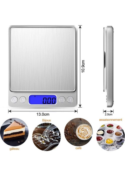 500G/0.01G Hassas Terazi, Mutfak Terazisi/cep Terazisi/takı Terazisi, Yüksek Hassasiyetli Elektronik Terazi, Arkadan Aydınlatmalı LCD Ekran, Dara ve Pcs Fonksiyonu (Yurt Dışından) modelleri