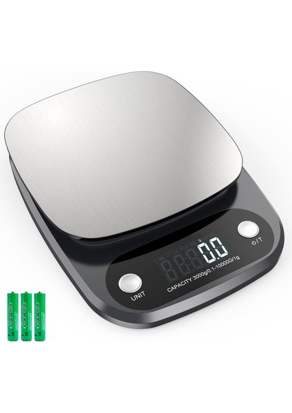 Elektronik Mutfak Terazisi 10 Kg, LCD Ekranlı Hassas Terazi 0,1 G'a Kadar, Pişirme Için Paslanmaz Çelik Gıda Terazisi (Yurt Dışından)