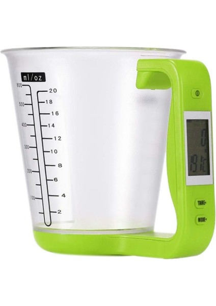 Elektronik Terazi Elektronik Ölçüm Kabı Mutfak Terazileri Dijital Bardak Kızağı Sıcaklık Ölçme Kabı Yeşil LCD Ekranlı (Yurt Dışından)