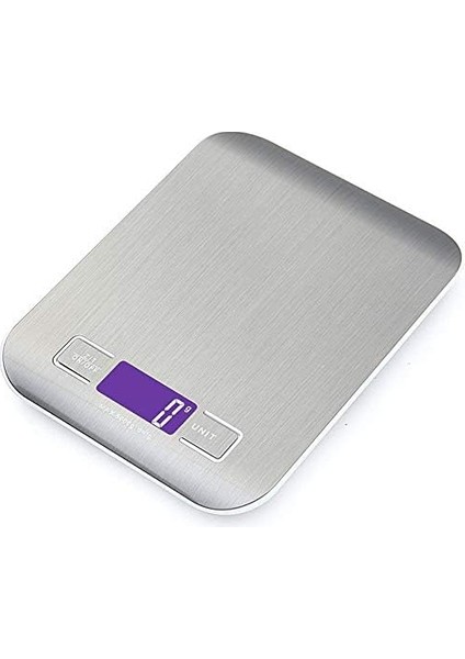 LCD Ekran Dijital Mutfak Terazisi Paslanmaz Çelik, 5KG/11LBS Çok Fonksiyonlu Gıda Terazisi, Mutfak Ağırlığı, Gümüş Renk (Yurt Dışından)