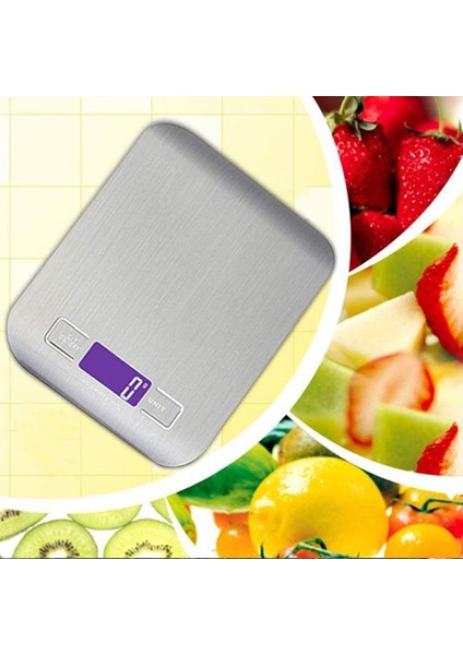 LCD Ekran Dijital Mutfak Terazisi Paslanmaz Çelik, 5KG/11LBS Çok Fonksiyonlu Gıda Terazisi, Mutfak Ağırlığı, Gümüş Renk (Yurt Dışından) modelleri