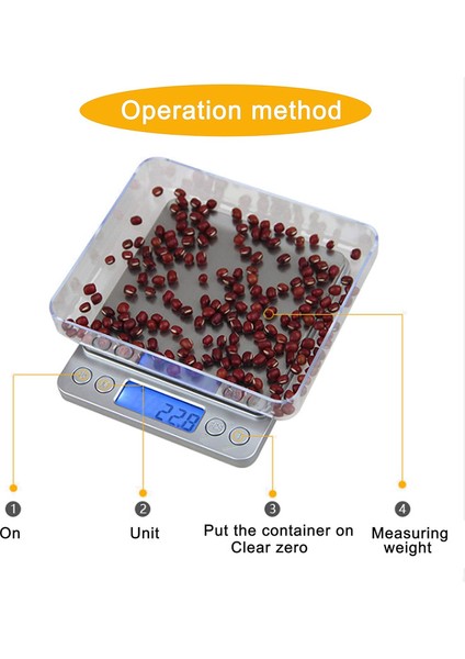 Hassas Terazi, Mutfak Terazisi/cep Terazisi/takı Terazisi, Yüksek Hassasiyetli Elektronik Terazi, Arkadan Aydınlatmalı LCD Ekran, Dara ve Miktar Fonksiyonu, 2 Palet (Yurt Dışından) indirimleri