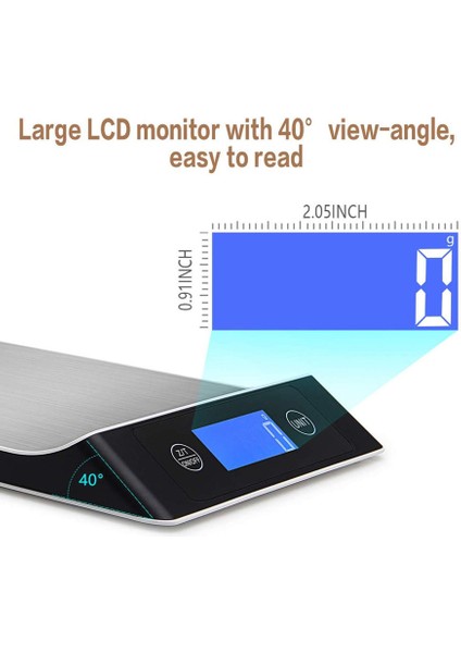 Elektronik Mutfak Terazisi, Arkadan Aydınlatmalı LCD Ekranlı Gıda Terazisi, Paslanmaz Çelik Platform, Dara Fonksiyonu, Otomatik Kapanma (10KG/22LBS) (Yurt Dışından) fiyatları