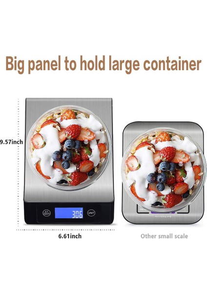 Elektronik Mutfak Terazisi, Arkadan Aydınlatmalı LCD Ekranlı Gıda Terazisi, Paslanmaz Çelik Platform, Dara Fonksiyonu, Otomatik Kapanma (10KG/22LBS) (Yurt Dışından) modelleri