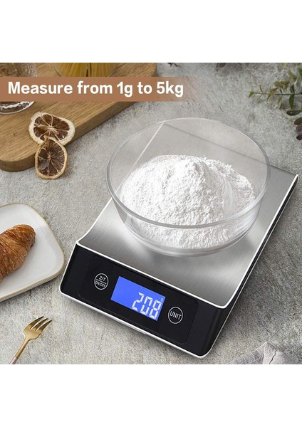 Elektronik Mutfak Terazisi, Arkadan Aydınlatmalı LCD Ekranlı Gıda Terazisi, Paslanmaz Çelik Platform, Dara Fonksiyonu, Otomatik Kapanma (10KG/22LBS) (Yurt Dışından) fırsatları