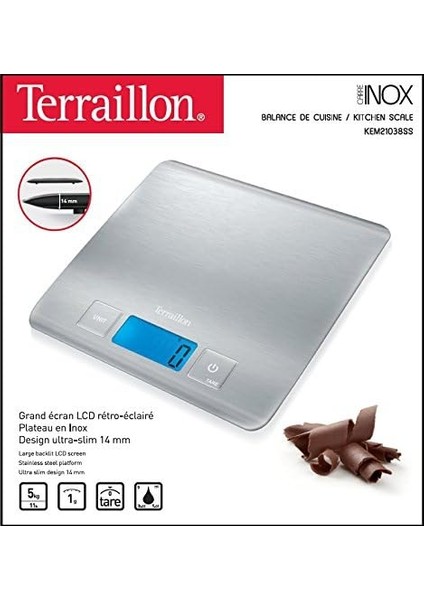 Mutfak Terazisi, Dara, Sıvı Dönüşümleri, Ultra Ince, Kapasite 5 Kg, Kare Paslanmaz Çelik, Gümüş (Yurt Dışından) modelleri