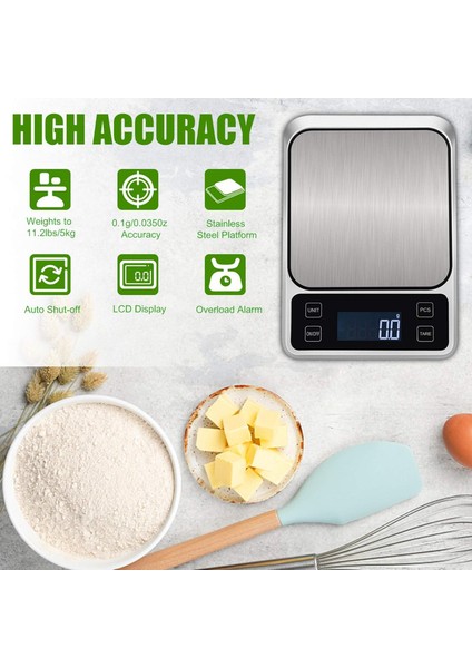 Yükseltilmiş Mutfak Terazileri, 5KG/11LBS Dijital Mutfak Terazileri Pişirme Pişirme Için Gram ve Oz Ağırlık Ölçeği, USB Şarj Edilebilir Hd LCD Ekran, Piller Dahil (Yurt Dışından) modelleri