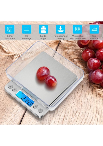 Hassas Dijital Terazi, Taşınabilir Bilgisayar Terazisi, LCD Ekranlı ve 6 Üniteli, Paslanmaz Çelik Tepsi, Dara Fonksiyonlu, Mutfak, Takı, Kahve Için - 3 kg x 0,1 (Yurt Dışından) fırsatları