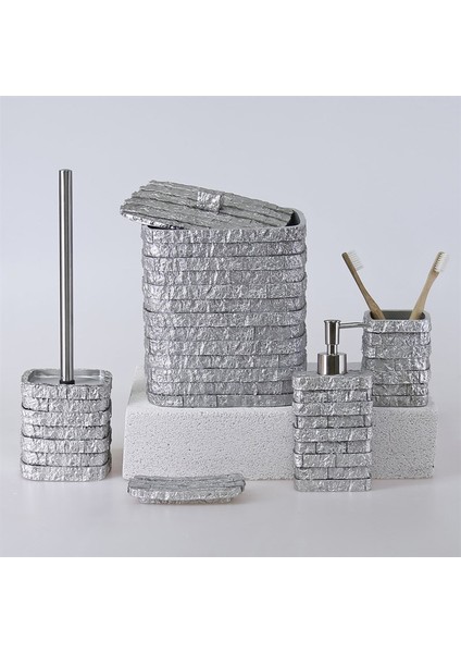 Stone Banyo Seti Gümüş