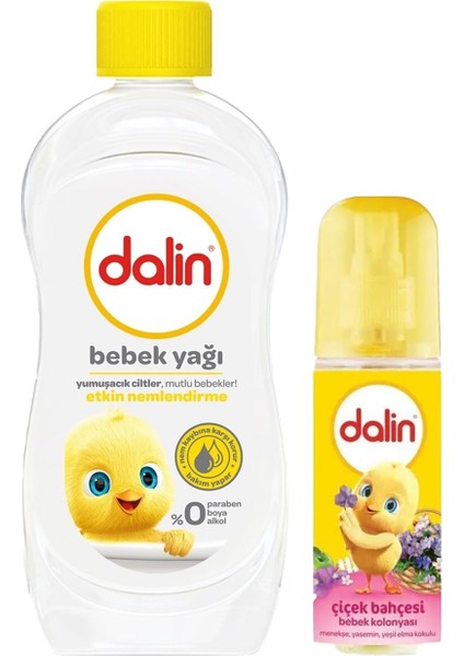 Bebe Yağı 500 ml + Dalin Bebek Kolonyası Sprey Çiçek Bahçesi 100 ml