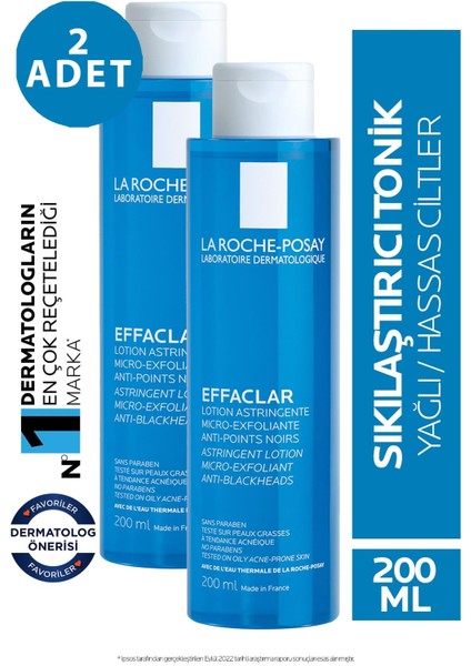 La Roche Posay Effaclar Sıkılaştırıcı Tonik 200 ml 2 Adet