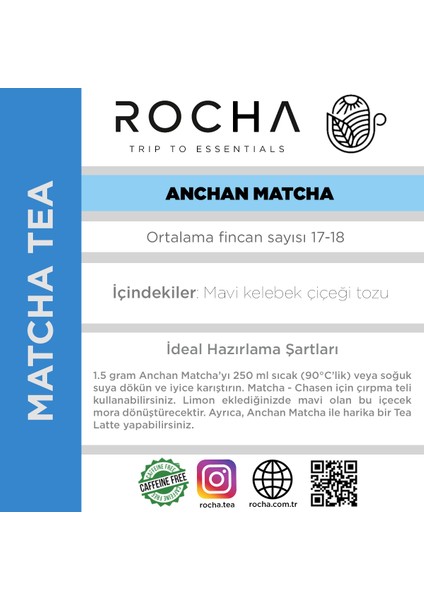 Anchan Matcha Mavi Kelebek Matcha Çayı 25 gr