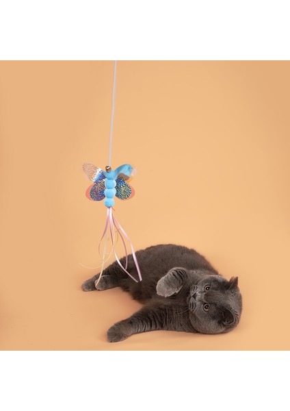 07 Komik Kedi Oyuncak Asılı Kapı Kelebek Çan ile Gerilebilir Elastik Halat Interaktif Yavru Kedi Oynarken Yavru Kedi Oyuncak (Yurt Dışından)