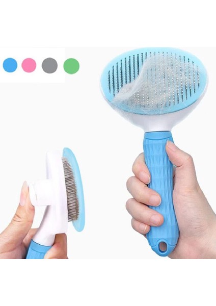 Mavi Köpek Epilasyon Bakım Tarağı Kedi Pire Com Pet Kediler Köpekler Için Tarak Bakım Aracı Otomatik Saç Fırçası Giyotin (Yurt Dışından)