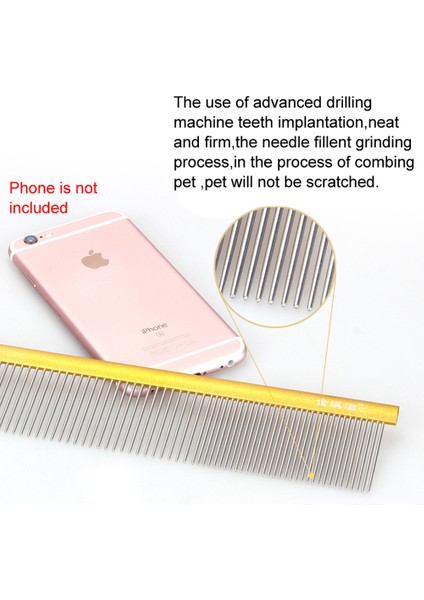 Altın M Paslanmaz Çelik Köpek Kesme Tarak Renkli Köpek Kedi Bakım Giyinmiş Saç Pet Düzeltici Tarak Anti-Statik Tarak Düz Pet Pin Tarak (Yurt Dışından) fiyatları