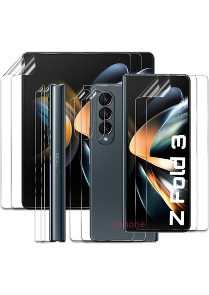 Samsung Galaxy Z Fold 3 Ekran Cam Film Koruyucu Hidrojel 360 Kaplar Ön Arka Koruma Screen Protector