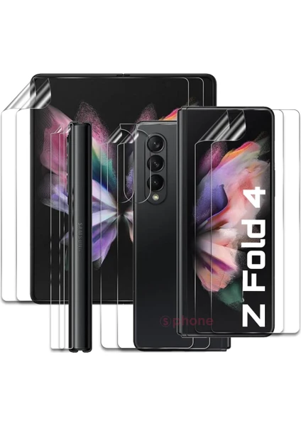 Samsung Galaxy Z Fold 4  Ekran Cam Film Koruyucu Hidrojel 360 Kaplar Ön Arka Koruma Screen Protector