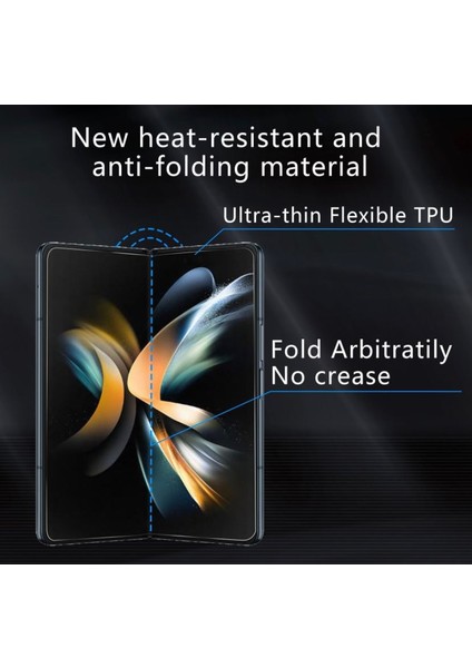 Samsung Galaxy Z Fold 4 Ekran Cam Film Koruyucu Hidrojel 360 Kaplar Ön Arka Koruma Screen Protector