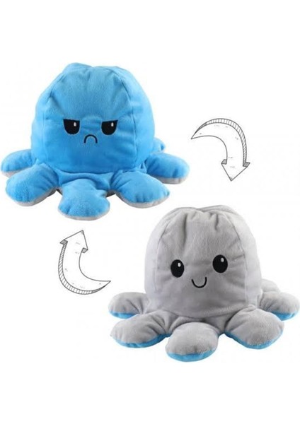 Mod Değiştiren Ahtapot Peluş Yastık Mavi