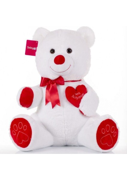 Beyaz Kalpli Ayıcık 65 cm