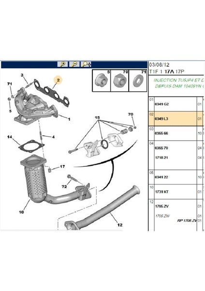 Eksoz Manifold Conta TU5JP4 (0349.L3-42200021-RYL205452P)