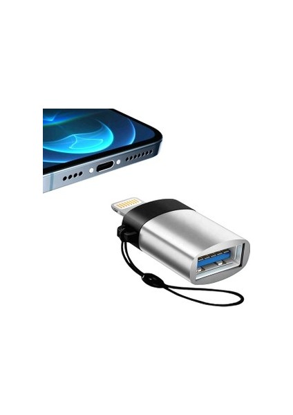 Lightning To Usb Dönüştürücü OTG Flash Bellek Şarj Veri Aktarım Adaptörü İphone 8 X 11 12 13 Uyumlu