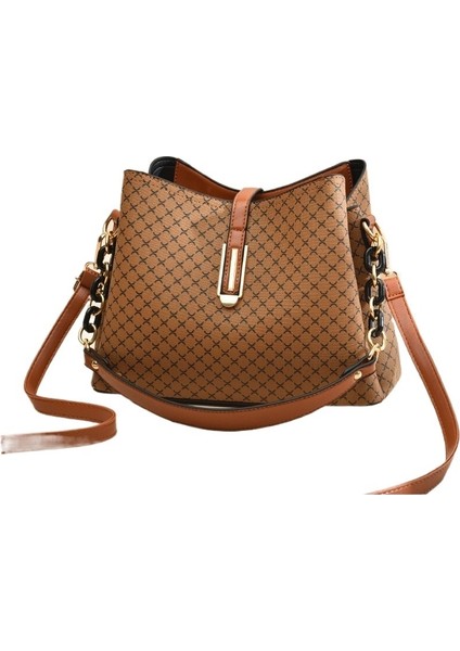 Yeni Kova Kadın Çantası Moda Baskılı Omuz Çantası Basit Çanta Trendy Retro Basit (Yurt Dışından)